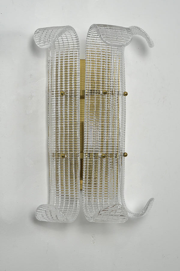 Curved Textured Glass Wall Sconce - view 22 | everlamps