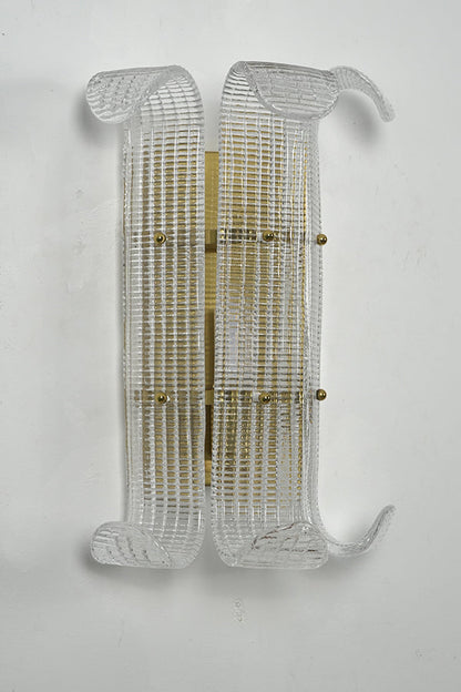 Curved Textured Glass Wall Sconce - view 22 | everlamps