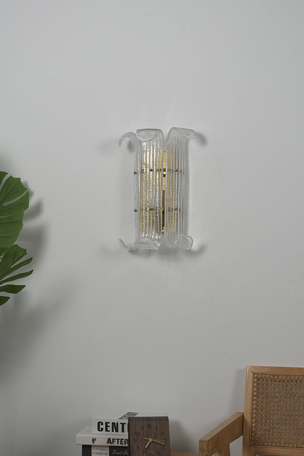 Curved Textured Glass Wall Sconce - view 21 | everlamps