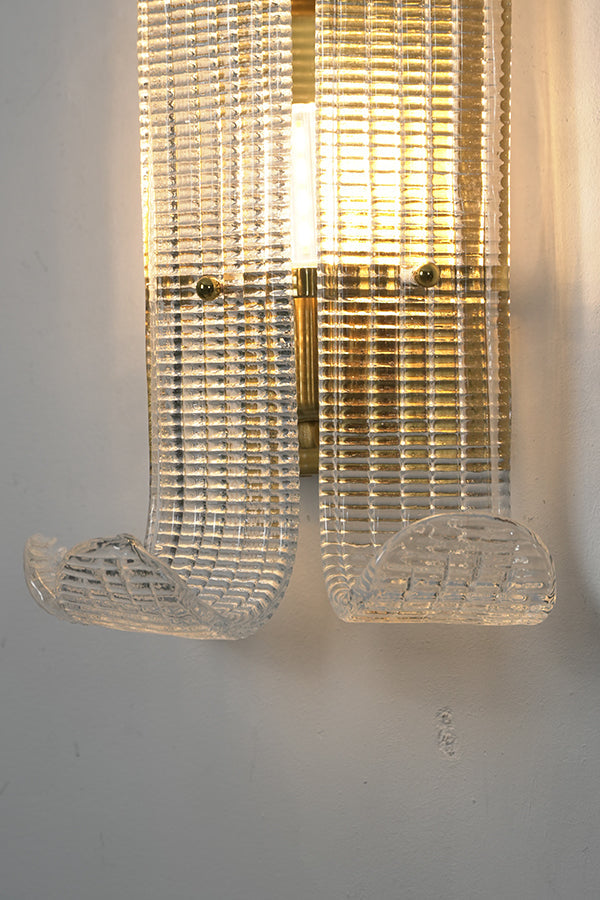Curved Textured Glass Wall Sconce - view 20 | everlamps