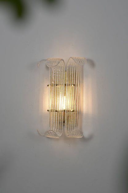 Curved Textured Glass Wall Sconce - view 19 | everlamps