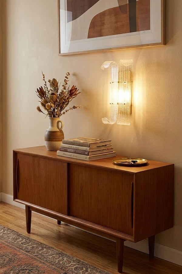 Curved Textured Glass Wall Sconce - view 9 | everlamps