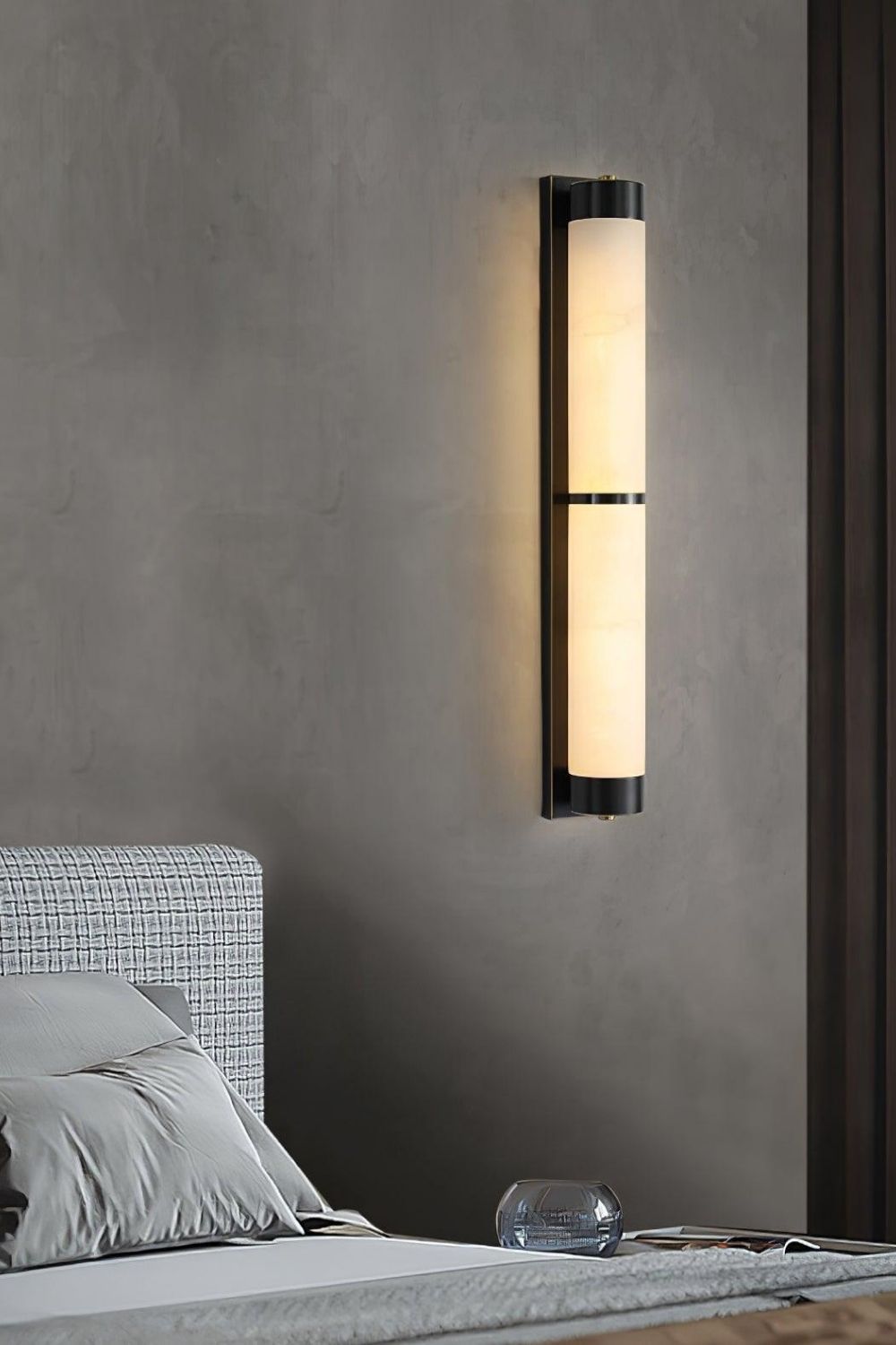 Cylindra Alabaster Brass Wall Light - view 3 | everlamps