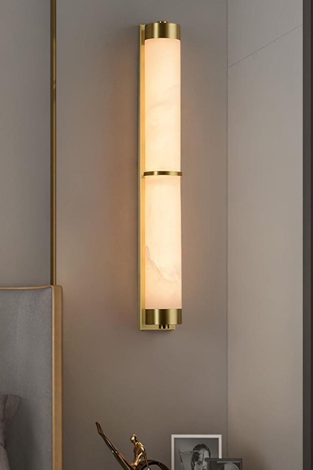 Cylindra Alabaster Brass Wall Light - view 15 | everlamps