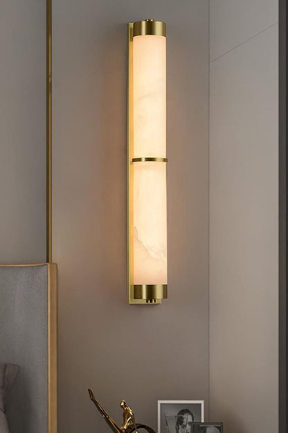 Cylindra Alabaster Brass Wall Light - view 15 | everlamps