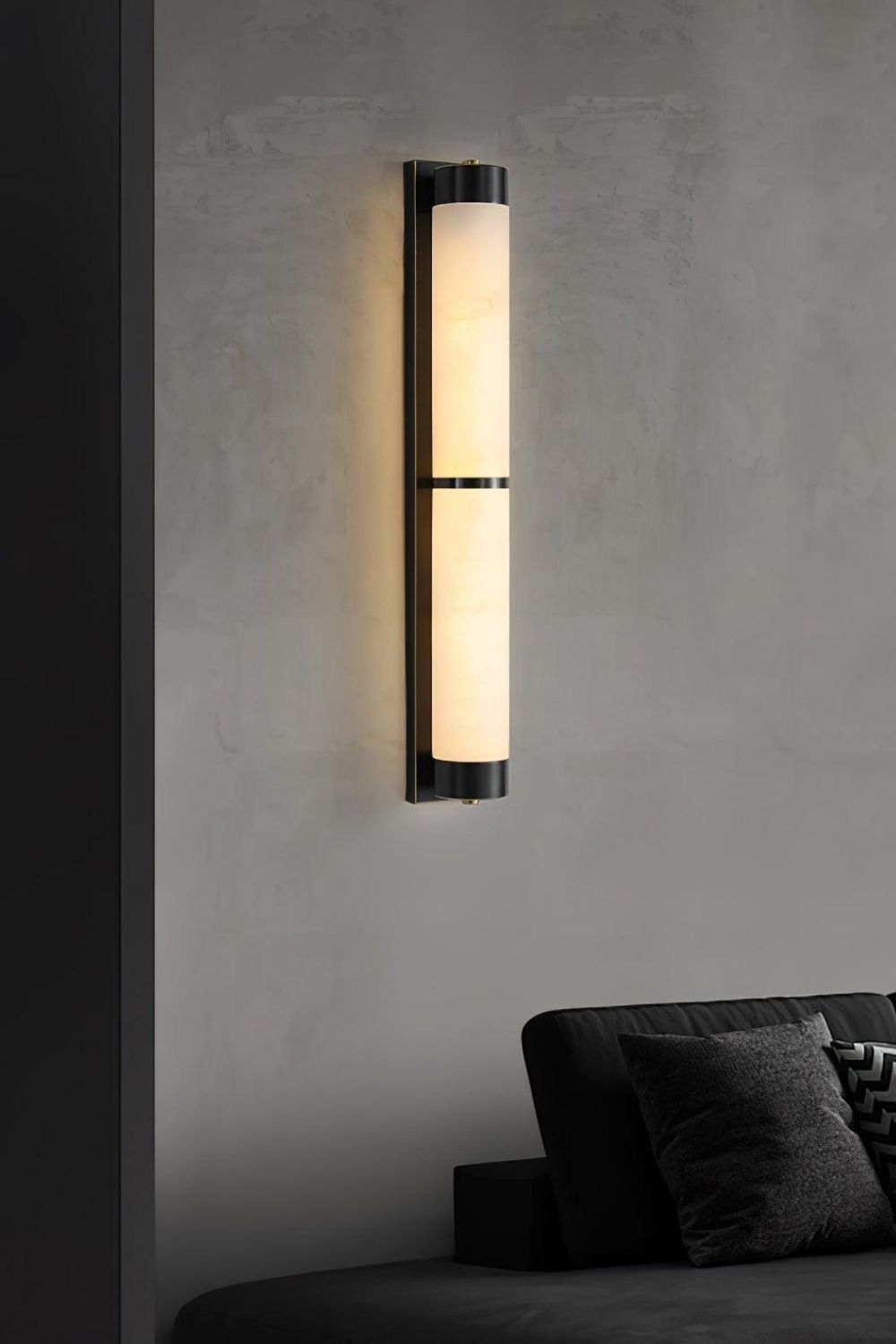 Cylindra Alabaster Brass Wall Light - view 5 | everlamps