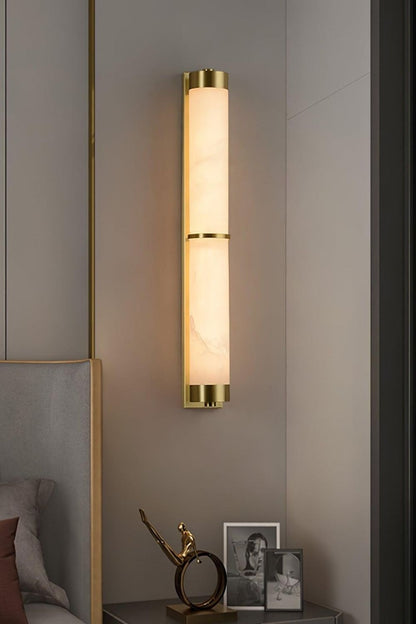 Cylindra Alabaster Brass Wall Light - view 14 | everlamps