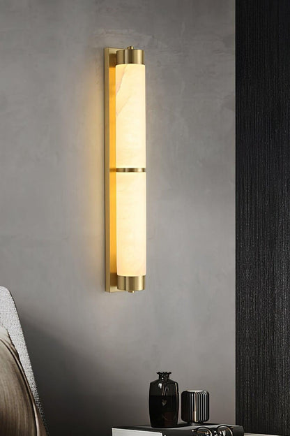 Cylindra Alabaster Brass Wall Light - view 9 | everlamps