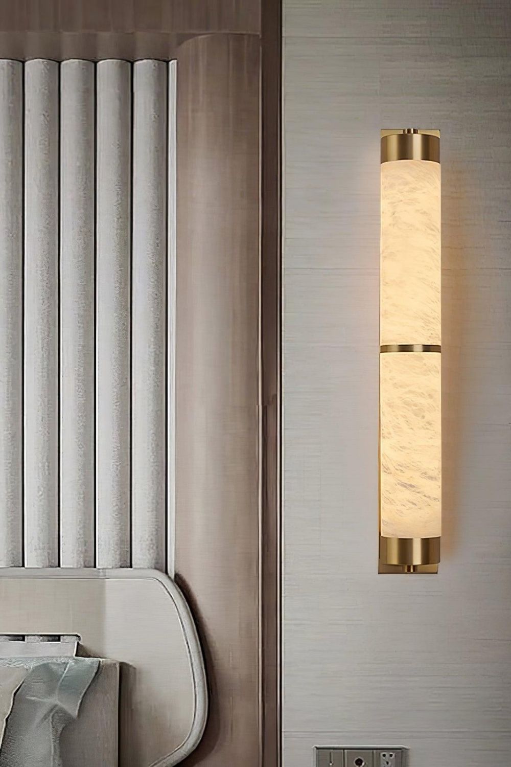 Cylindra Alabaster Brass Wall Light - view 8 | everlamps