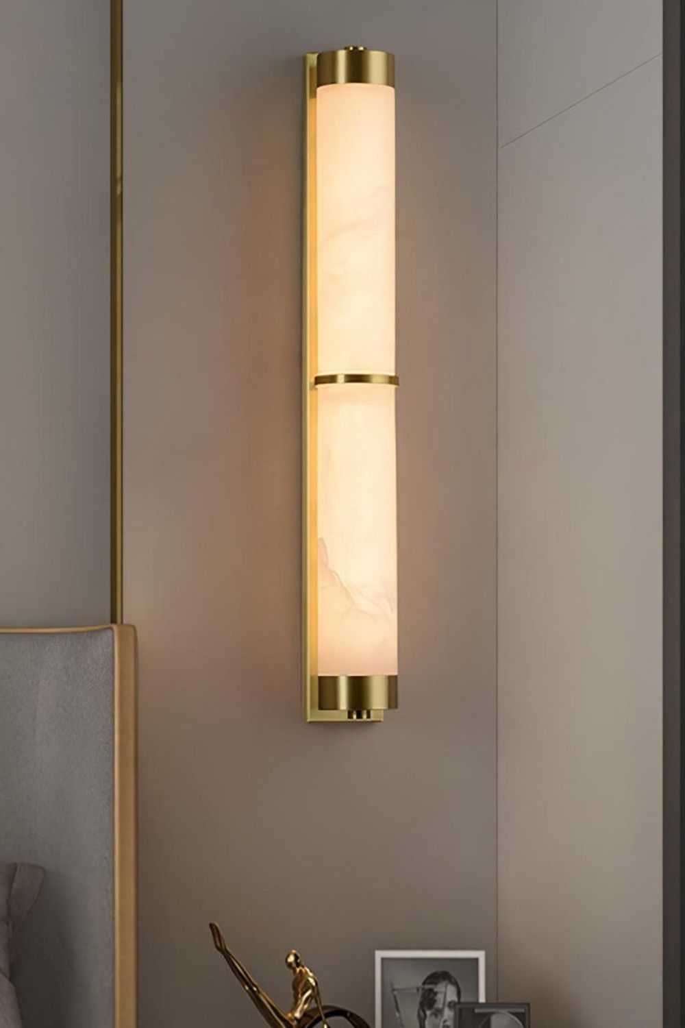 Cylindra Alabaster Brass Wall Light - view 24 | everlamps