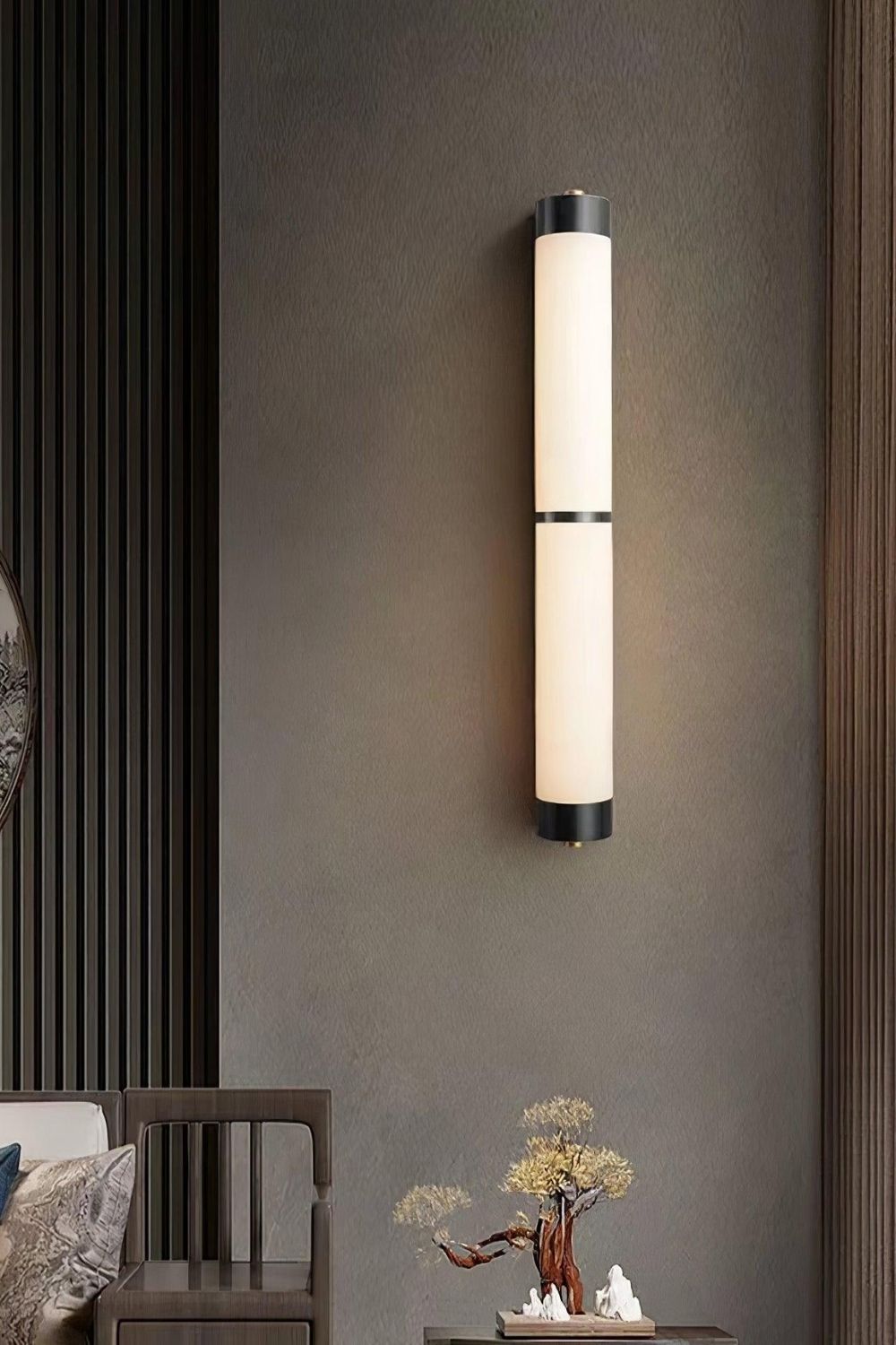 Cylindra Alabaster Brass Wall Light - view 6 | everlamps