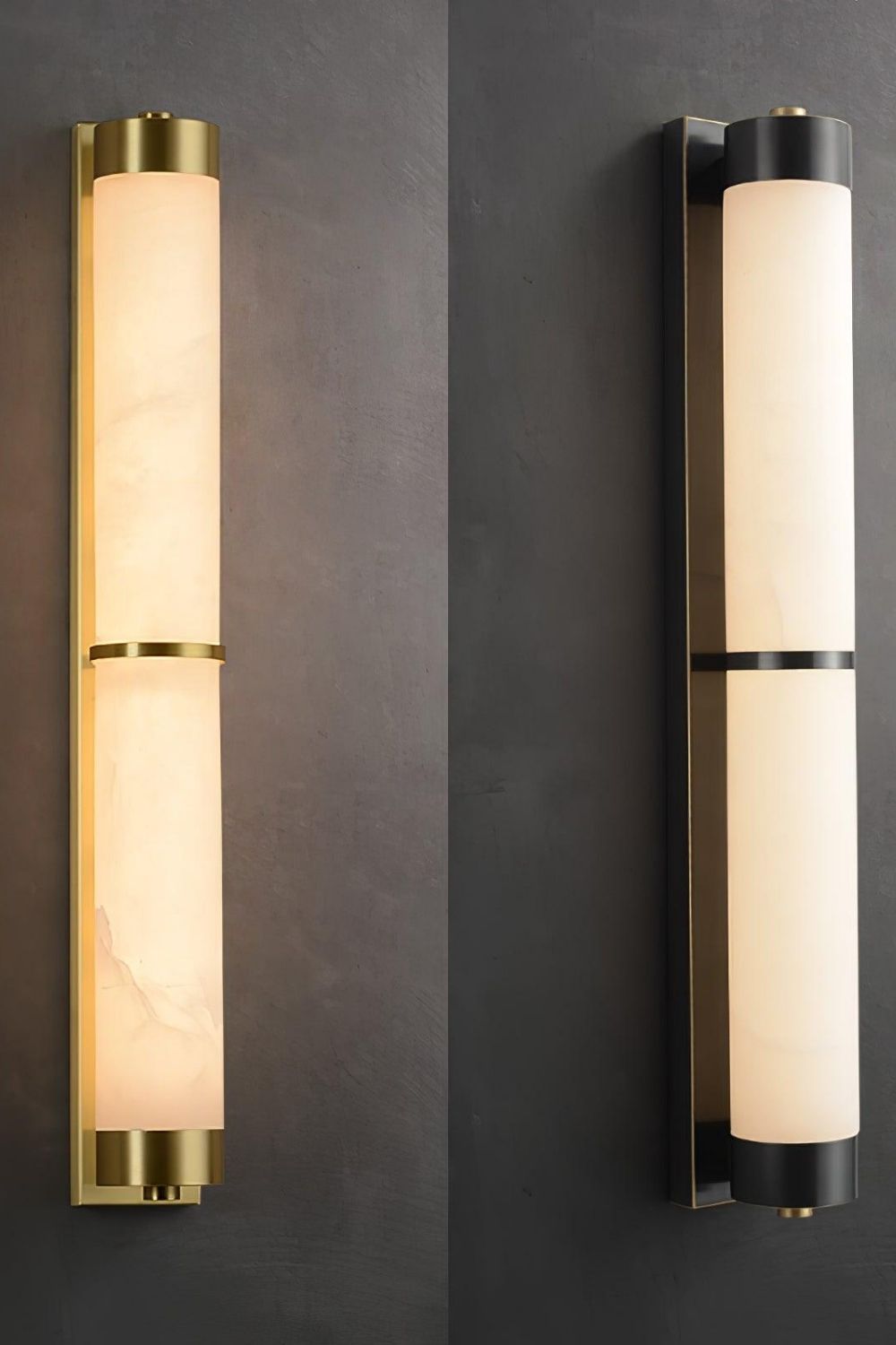 Cylindra Alabaster Brass Wall Light - view 25 | everlamps