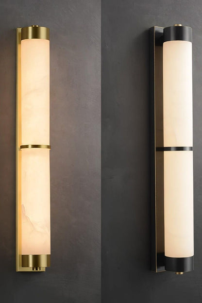 Cylindra Alabaster Brass Wall Light - view 25 | everlamps