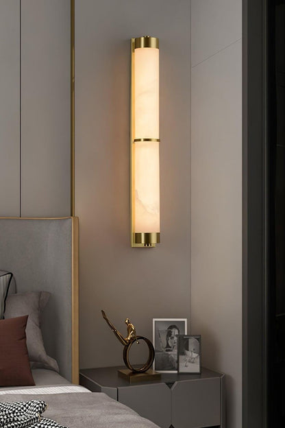 Cylindra Alabaster Brass Wall Light - view 12 | everlamps