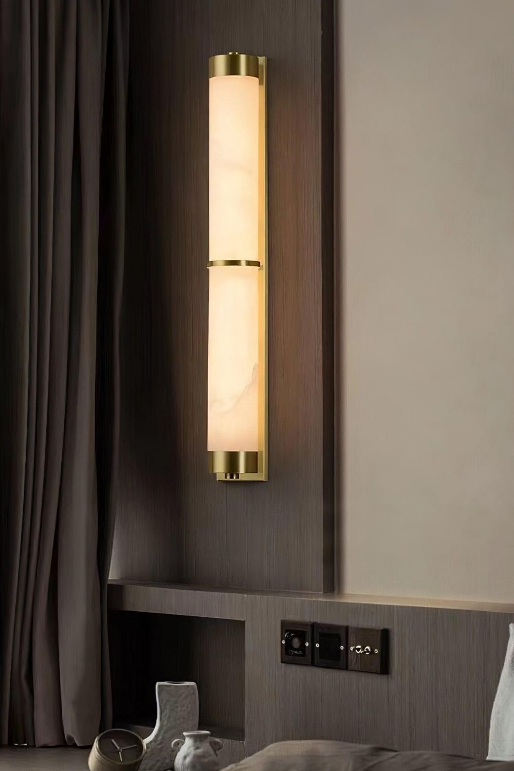 Cylindra Alabaster Brass Wall Light - view 13 | everlamps