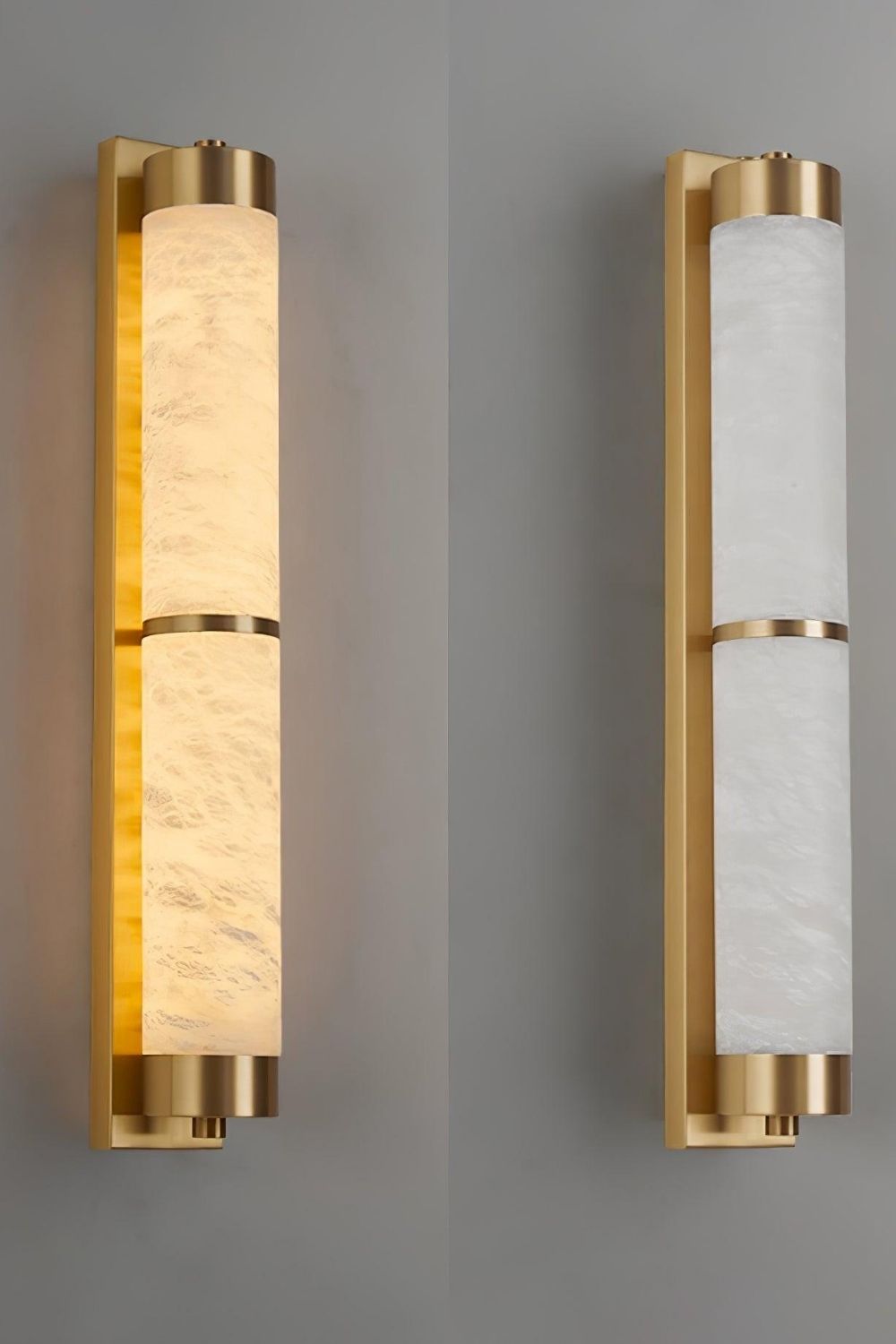 Cylindra Alabaster Brass Wall Light - view 31 | everlamps