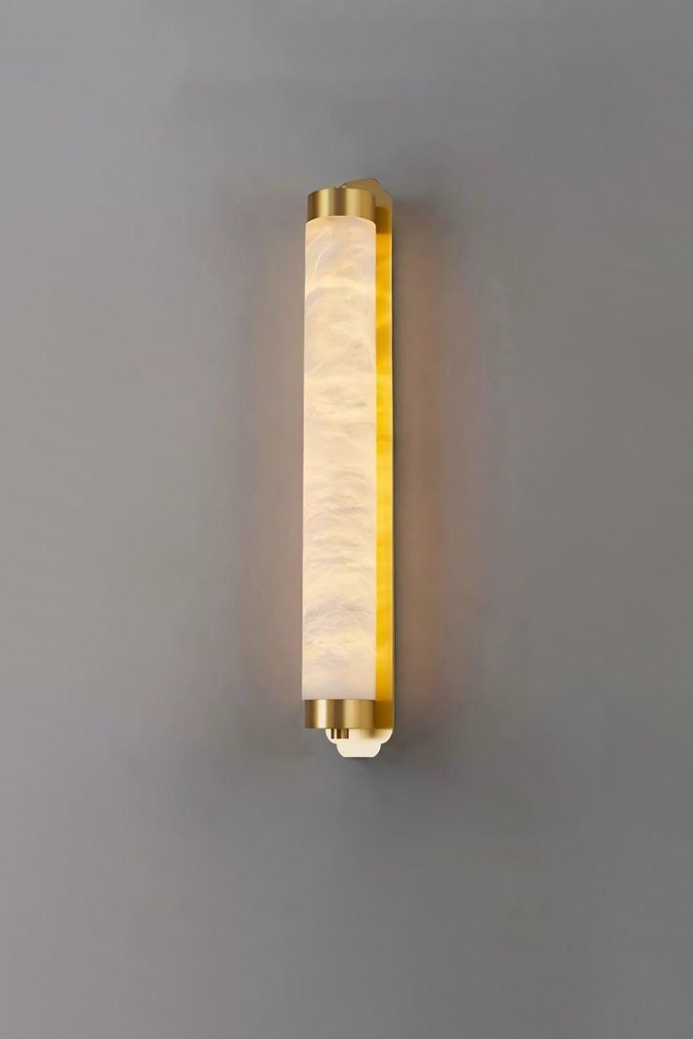 Cylindra Alabaster Brass Wall Light - view 22 | everlamps