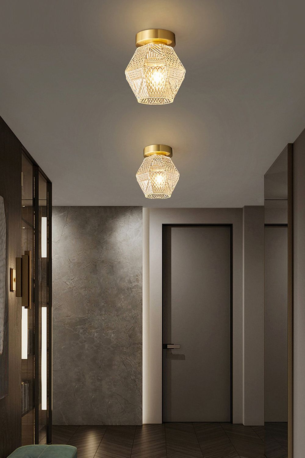 Diamond Cut Art Deco Ceiling Light - everlamps