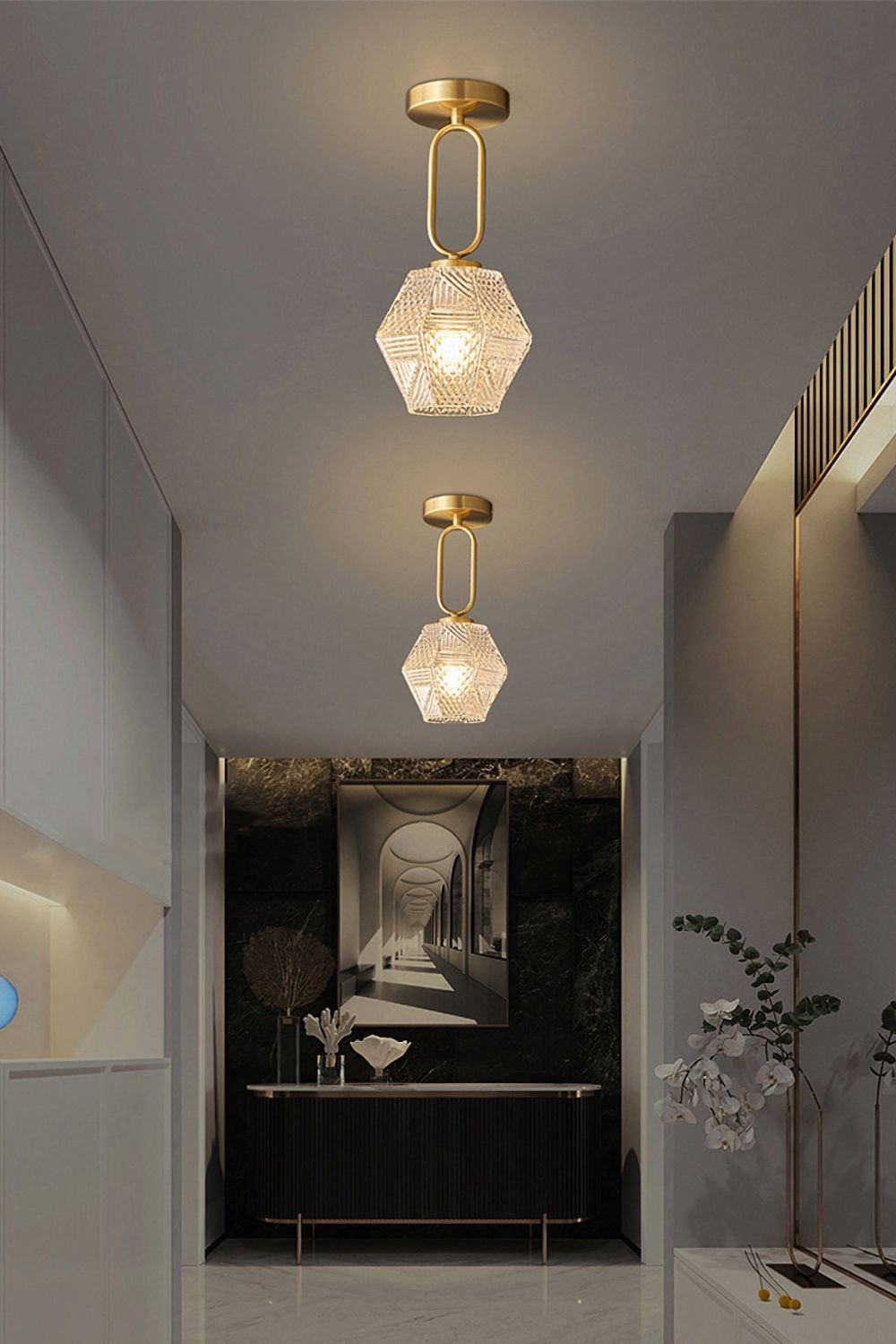 Diamond Cut Art Deco Ceiling Light - everlamps