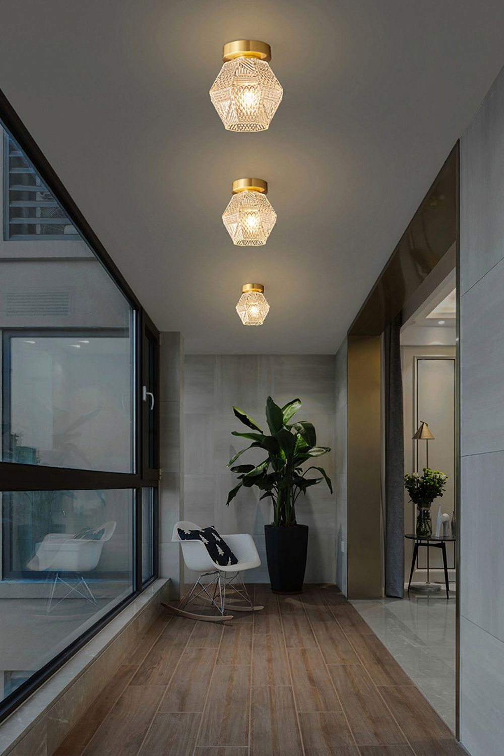 Diamond Cut Art Deco Ceiling Light - everlamps