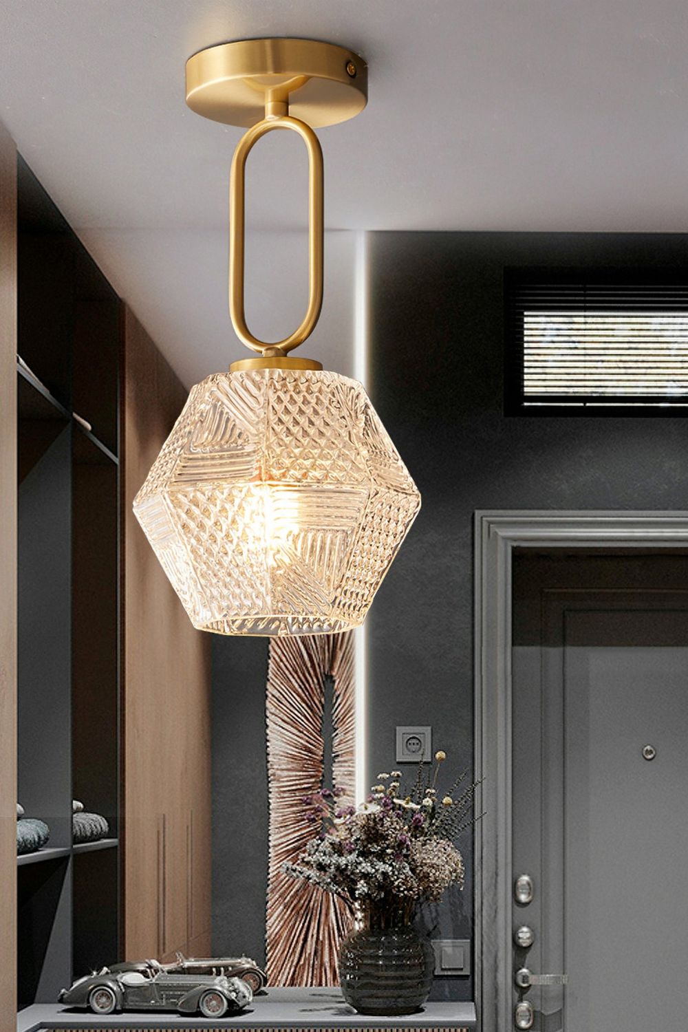 Diamond Cut Art Deco Ceiling Light - everlamps