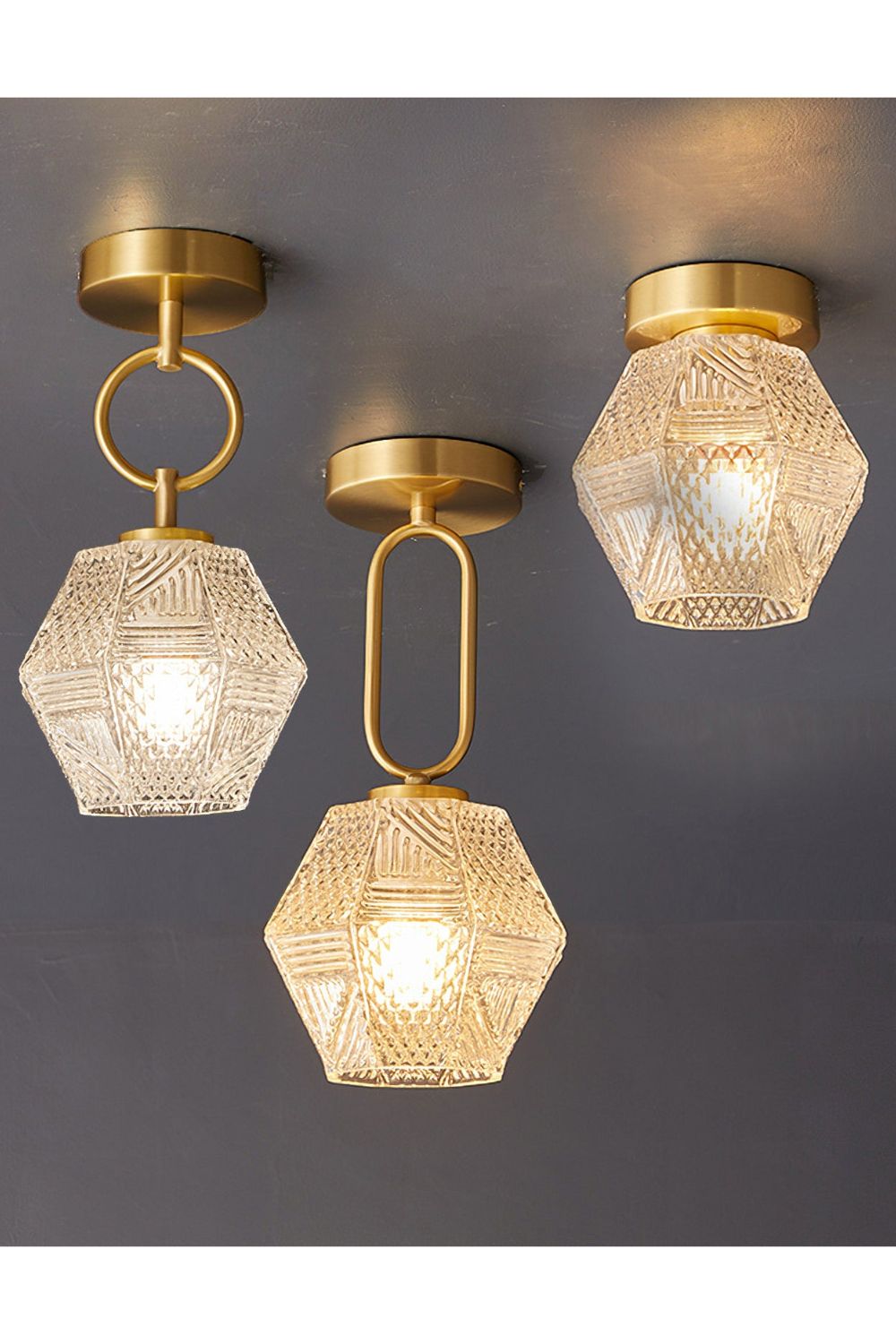 Diamond Cut Art Deco Ceiling Light - everlamps