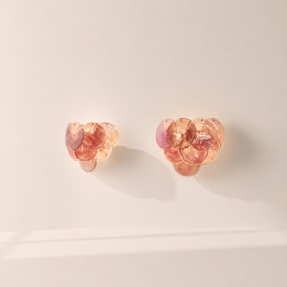 Dora Handblown Disc Glass Wall Sconce 13.4" Pink