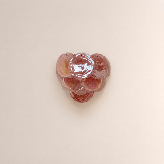 Dora Handblown Disc Glass Wall Sconce 13.4" Pink