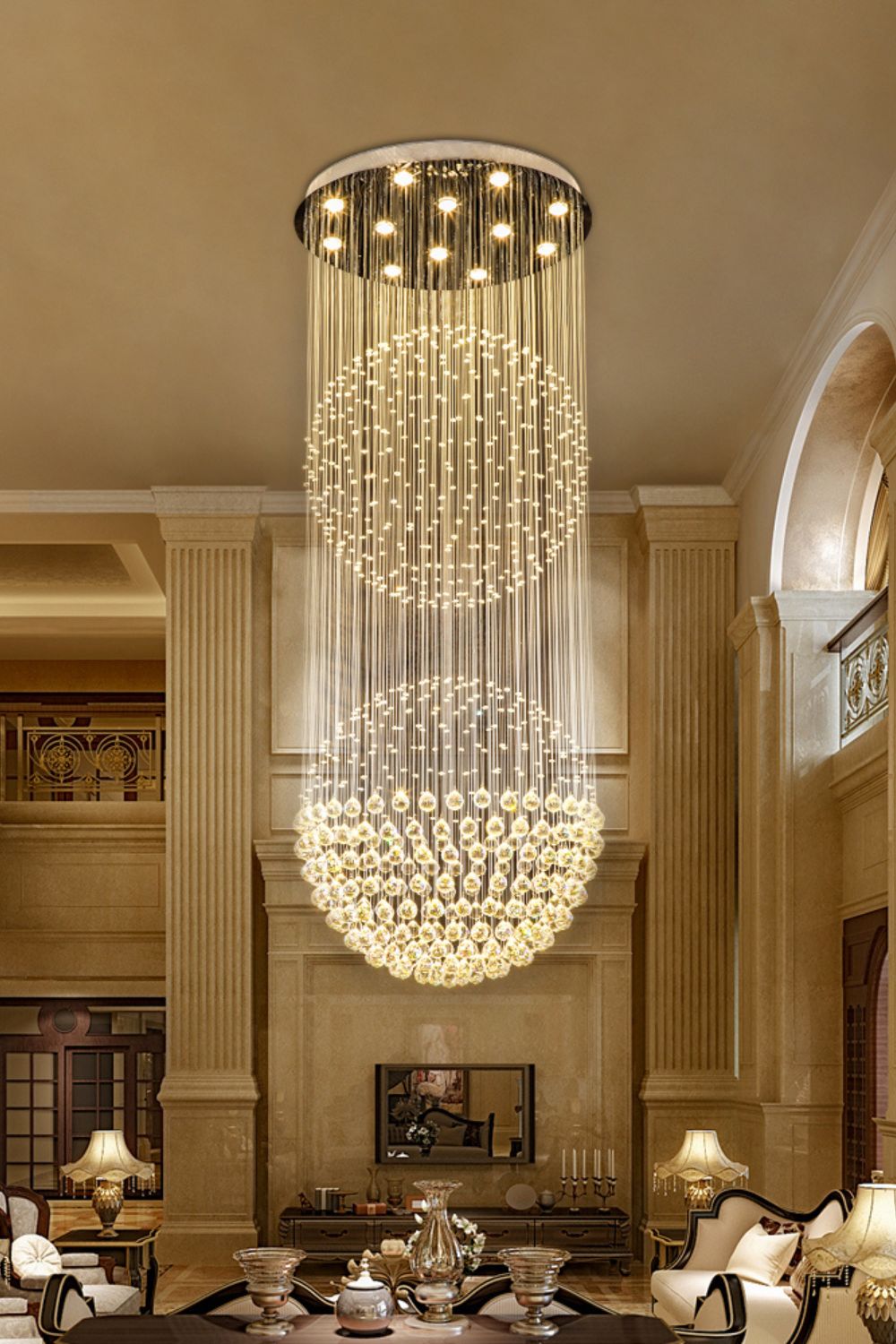 Double Ball Crystal Chandelier - everlamps