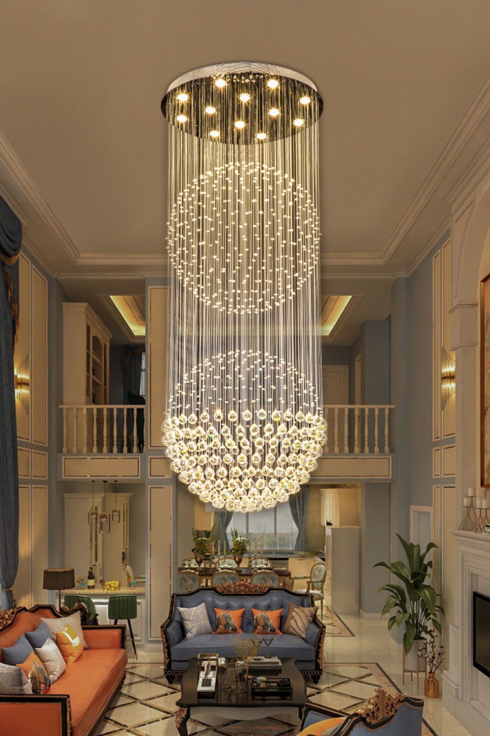 Double Ball Crystal Chandelier - everlamps
