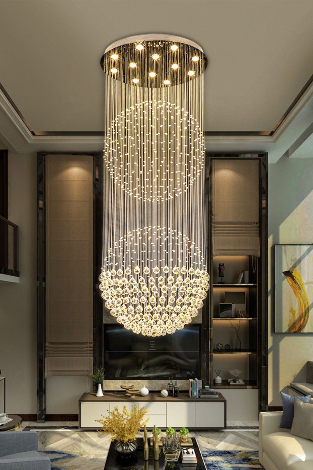 Double Ball Crystal Chandelier - everlamps