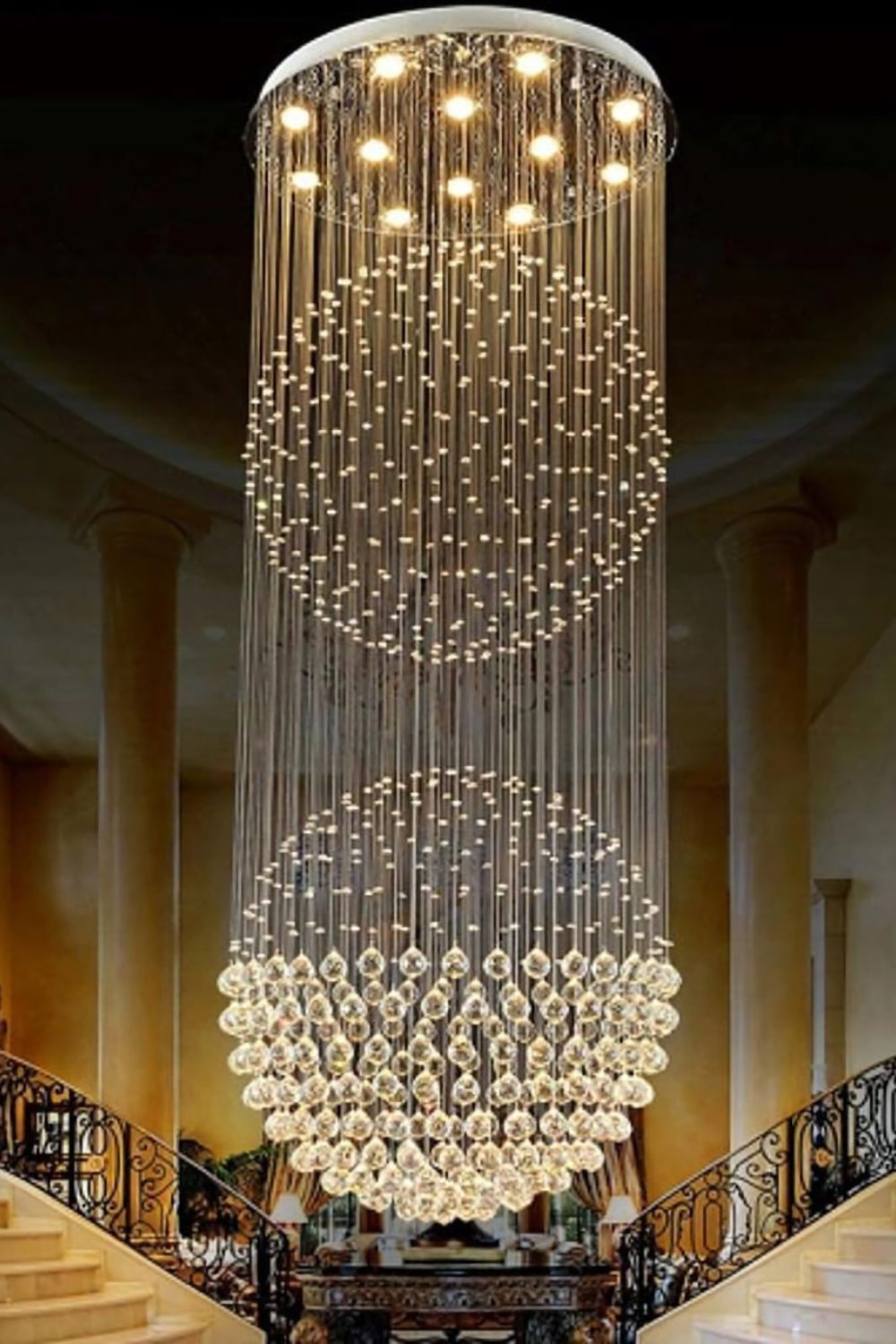 Double Ball Crystal Chandelier - everlamps