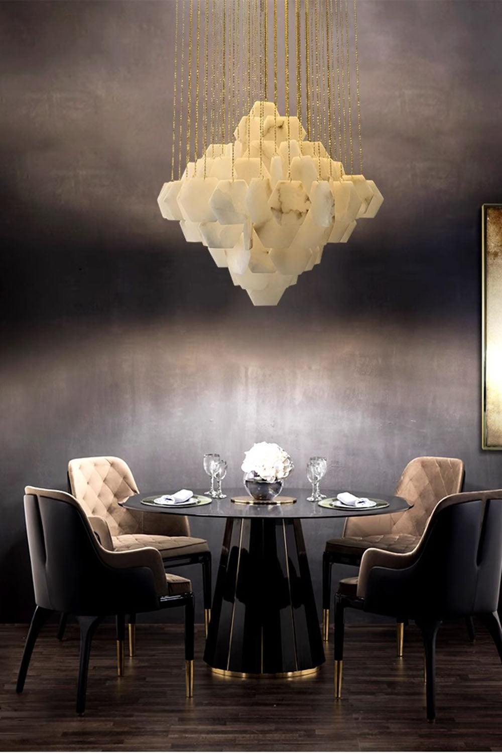 Eclipse Marble Cascade Chandelier - view 7 | everlamps