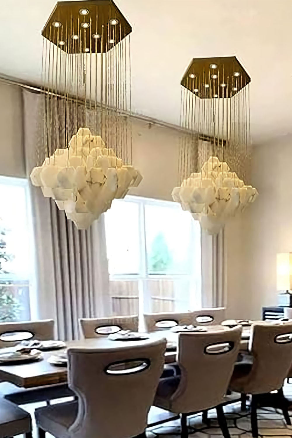 Eclipse Marble Cascade Chandelier - view 4 | everlamps