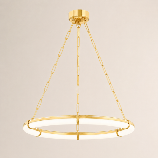 Elara Modern Round Alabaster Ring Chandelier 31"D 42"D