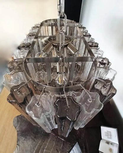 Murano Glass Chandelier – Smoked/Transparent