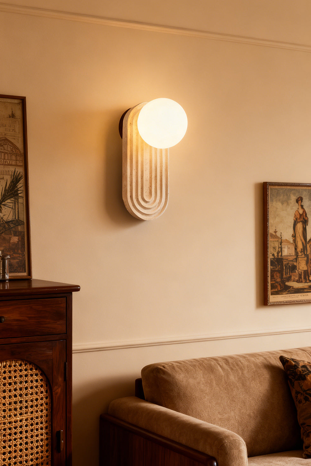 Elegant Travertine Wall Light - view 4 | everlamps