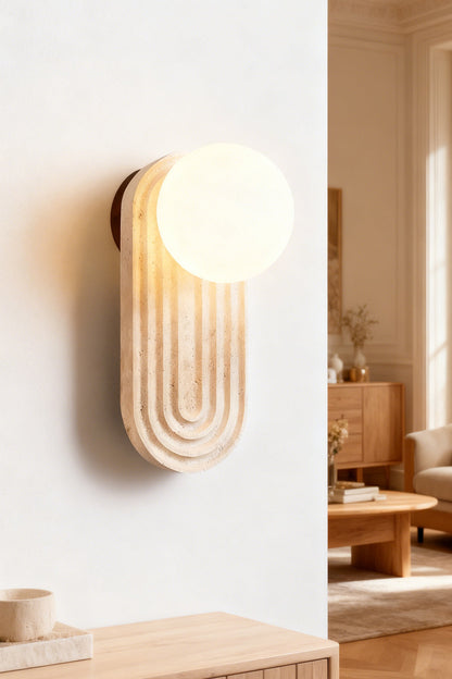 Elegant Travertine Wall Light - view 5 | everlamps