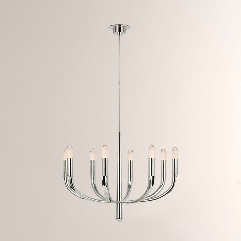 Elvira Curved Alabaster Tip Chandelier 40“D 48”D