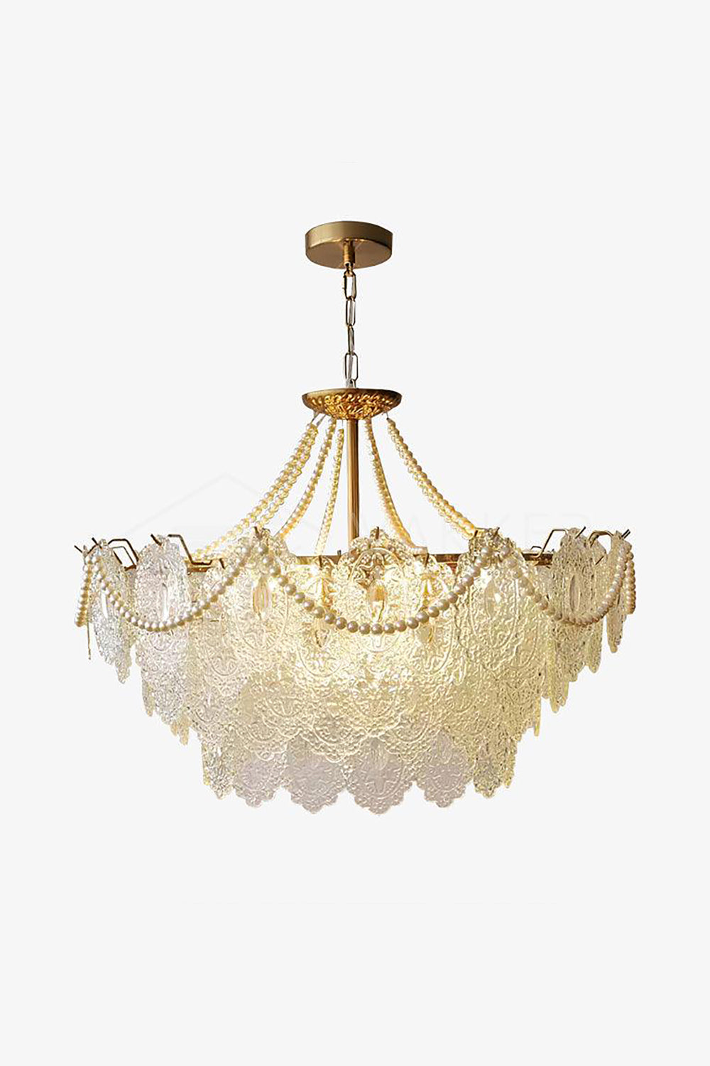 Embossed Pearls Glass Chandelier - everlamps
