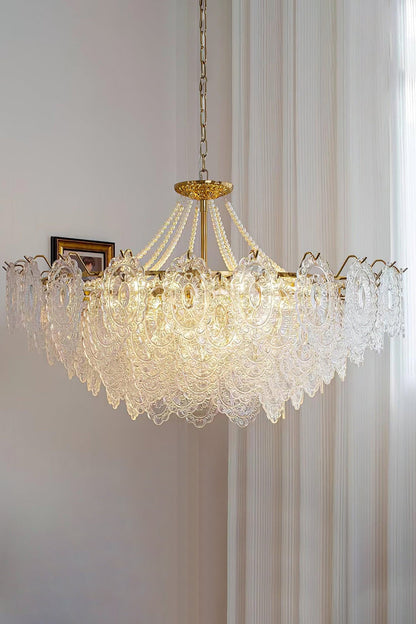 Embossed Pearls Glass Chandelier - everlamps