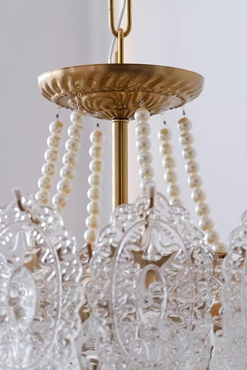 Embossed Pearls Glass Chandelier - everlamps