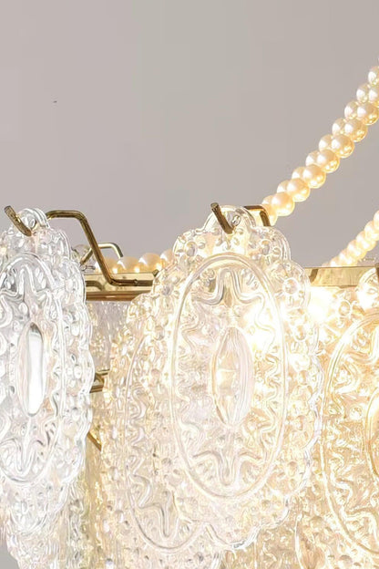 Embossed Pearls Glass Chandelier - everlamps