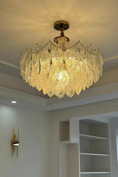 Embossed Pearls Glass Chandelier - everlamps