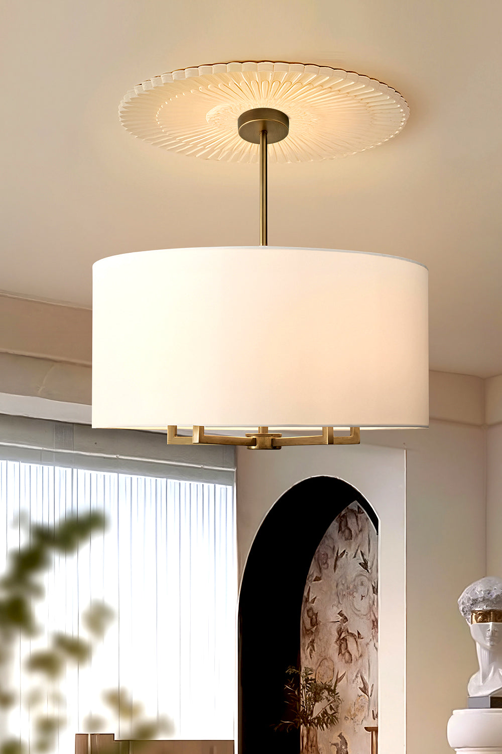 Emery Fabric Chandelier - view 3 | everlamps