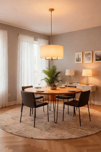 Emery Fabric Chandelier - view 2 | everlamps