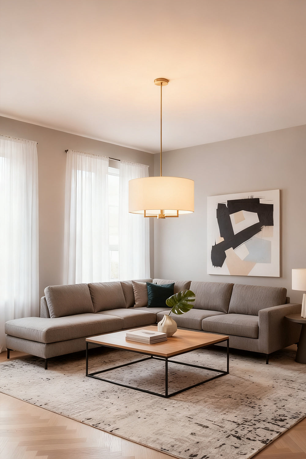 Emery Fabric Chandelier - view 5 | everlamps