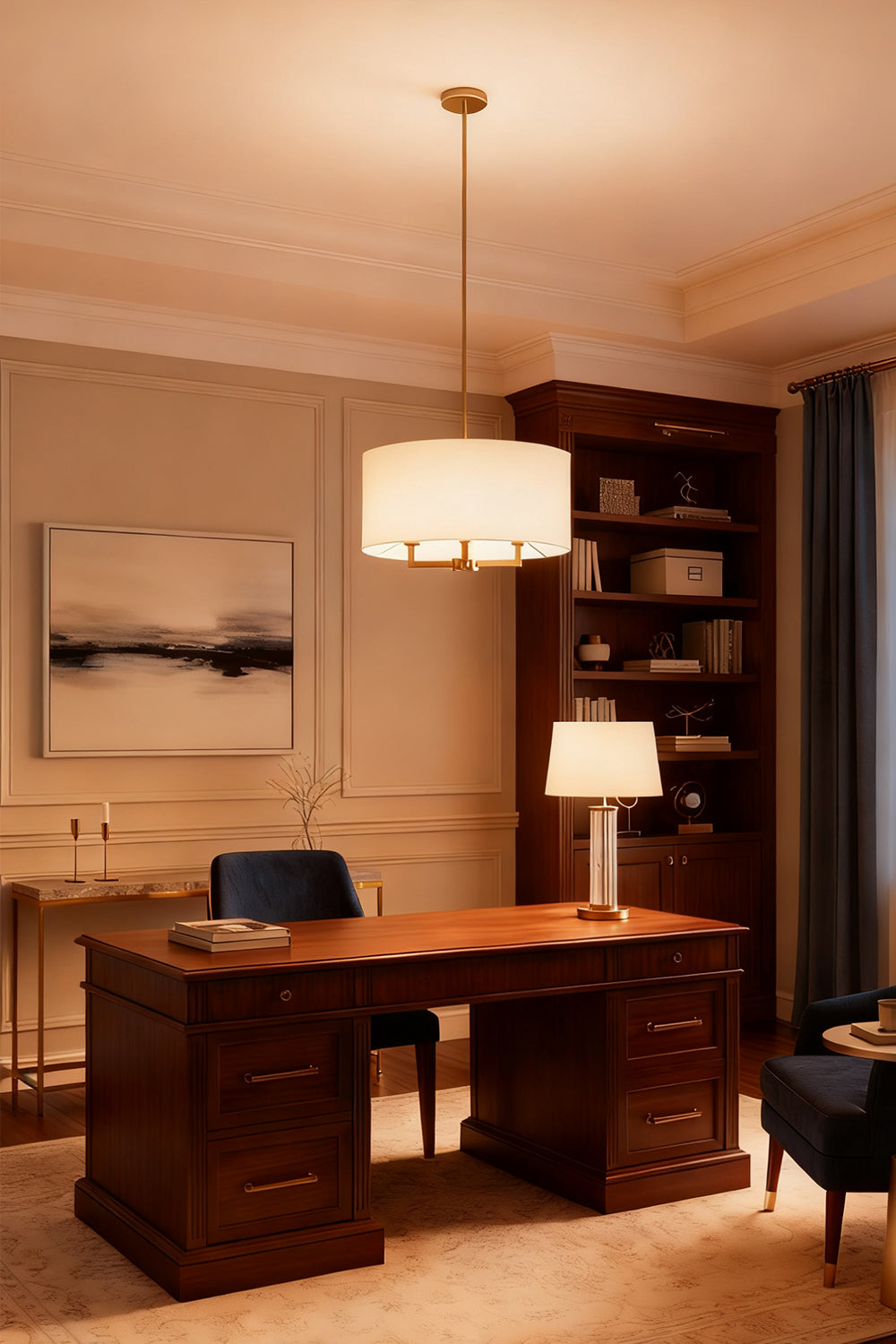 Emery Fabric Chandelier - view 13 | everlamps