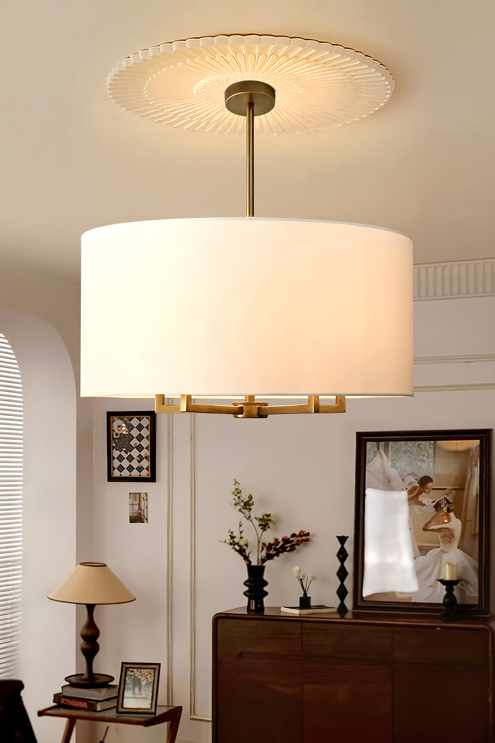 Emery Fabric Chandelier - view 6 | everlamps