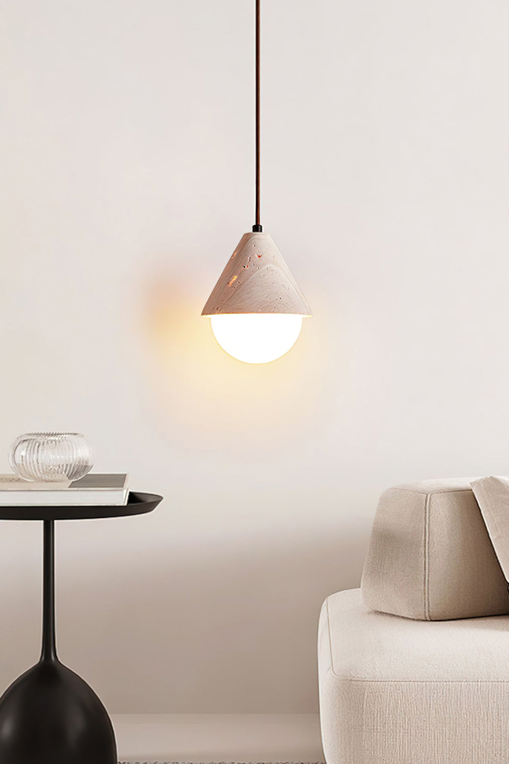Etruscan Travertine Dome Light - view 6 | everlamps